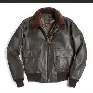 Men's Dark Brown Leather Bomber Jacket